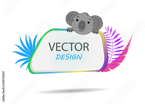 Vector Banner With Koala Tropical Banner Frame For Text With A