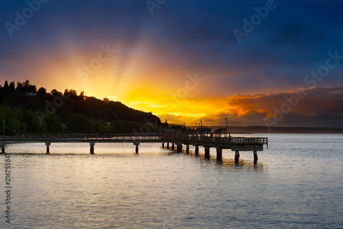 Fényképezés Sunset at Ruston Way Waterfront in Tacoma Washington