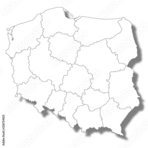  Fototapeta mapa Polski   biala-mapa-polski