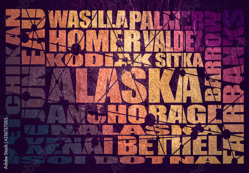 Fotografie, Obraz Image relative to usa travel. Alaska state cities list