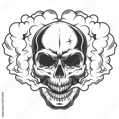 Skull in the smoke