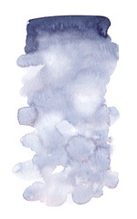 Wall Mural - Long vertical cold blue fading gradient painted in watercolor on clean white background