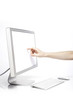 © dohee - woman hand touch the screen isolated white.