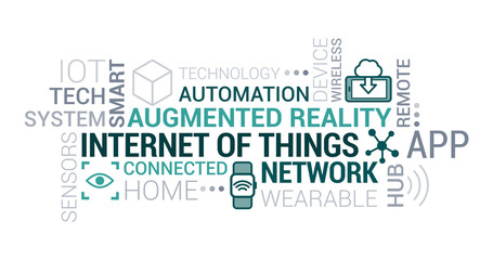Wall Mural - internet of things and augmented reality tag cloud