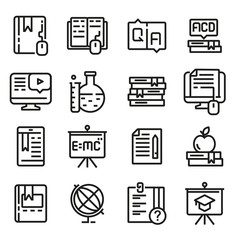 Sticker - Education icon set, outline style