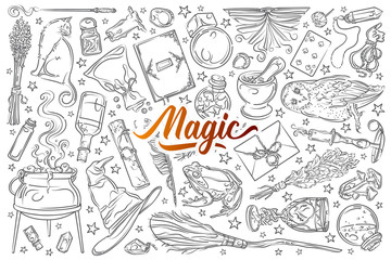 Hand drawn magic tools.