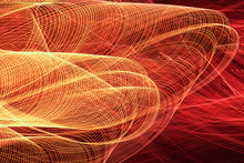Orange And Red Light Lines For  Background. Abstract Photography By Long Exposure.