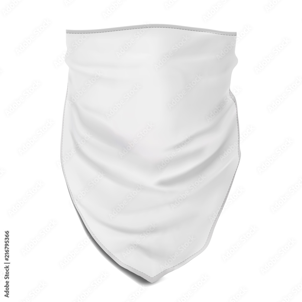 Download Vector Mock Up White Bandana Buff On The Face Wall Mural Wallpaper Murals Sveta
