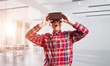 © adam121 - Concept of modern entertaining technologies with man wearing virtual reality mask