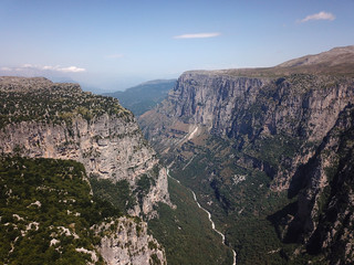 Wall Mural - The Vikos Gorge in northern Greece is listed as the deepest gorge in the world by the Guinness Book of Records. The gorge is found in Vikos–Aoös National Park.