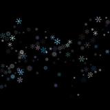 Fototapeta Na sufit - Falling down snow confetti, snowflake vector border. Festive winter, Christmas, New Year sale background. Cold weather, winter storm, scatter texture. Hipster snowfall falling snowflakes cool confetti