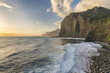 © ClickAlps - Cliffs and waves on Faial beach at dawn. Faial, Santana municipality, Madeira region, Portugal.