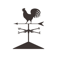 Weather Cock Silhouette.Isolated Wether Cock. Vector Design Symbol