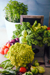 Canvas Print - Fresh vegetables in bowls