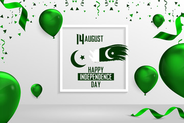 Wall Mural - Happy Independence Day Pakistan, 14 August Pakistani Independence Day