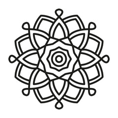 Sticker - Simple Mandala Shape for Coloring. Vector Mandala. Floral. Flower. Oriental. Book Page. Outline.