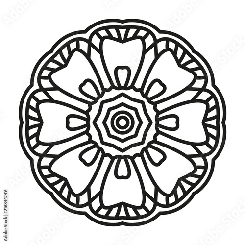 Download Simple Mandala Shape for Coloring. Vector Mandala. Floral ...