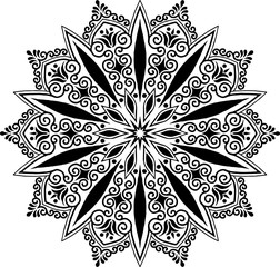 Mandala pattern black and white