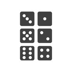 Wall Mural - icons of the six sides of the game dice. vector illustration on white background