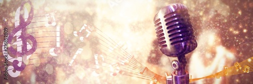 Fotomural Composite image of close-up of microphone