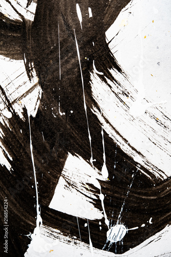 Fotografia Japanese calligraphy and water paint on Japanese paper