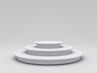 Aufkleber - Blank white podium isolated on grey background with shadow 3D rendering