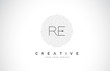 RE R E Logo Design with Black and White Creative Text Letter Vector.