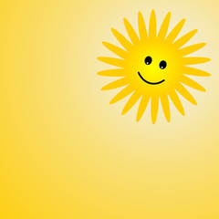 Wall Mural - Vector smiling sun. Suitable for icon, wallpaper or banner.