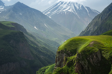 Wall Mural - Caucasian Mountain ranges and valleys at Gudauri, Georgia