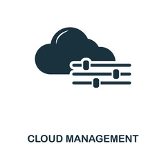 Wall Mural - cloud management creative icon. simple element illustration. cloud management concept symbol design 