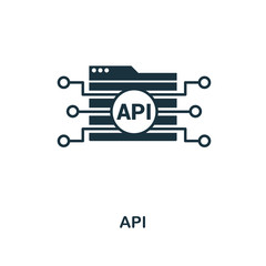 Wall Mural - api creative icon. simple element illustration. api concept symbol design from web development colle
