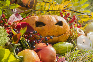 Halloween background with pumpkin for Halloween