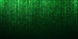 Binary matrix 1 0 bits green abstract background
