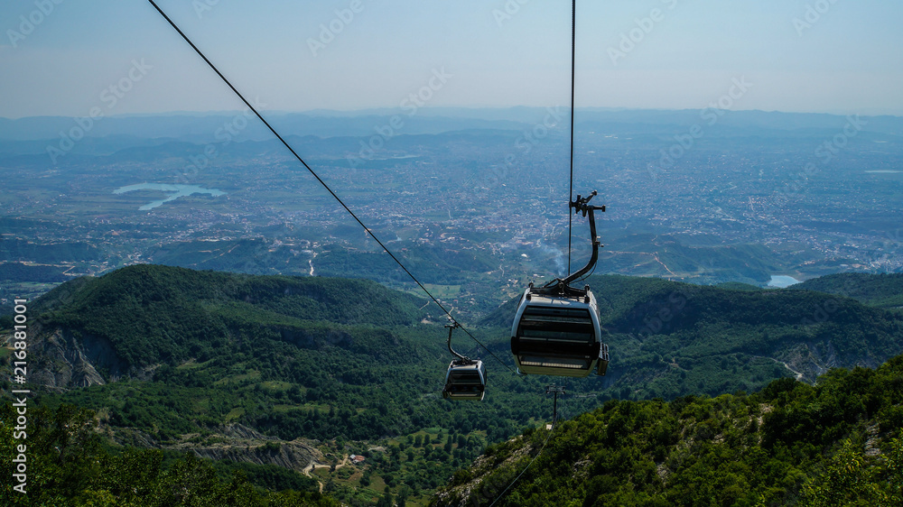Obraz na płótnie Albania, Cable car on top of Mount Dajti near Tirana w salonie