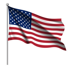 Wall Mural - Waving national flag of United States of America