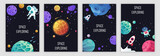 Fototapeta Kosmos - set of banner templates. science. universe. space. space trip. design. vector illustration