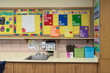 © Kristen - Colorful bulletin boards above the sink in an elementary classroom