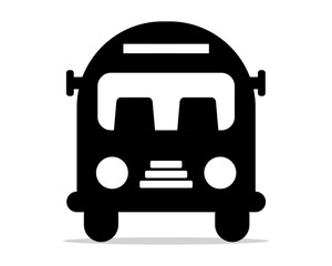 Canvas Print - black silhouette bus school image vector icon logo