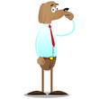Cartoon vector illustrated business dog with symphaty.