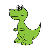 Fototapeta Dinusie - Cartoon Theropod Dinosaur
