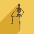 © JEGAS RA - Human skeleton standing. Halloween party design template. Web icon with long shadow