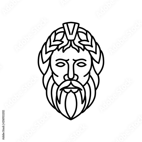 Fotografía Zeus God of Sky and Thunder Mono Line