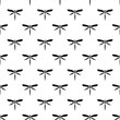 © kolibrico - Vector seamless pattern of simple black dragonflies.