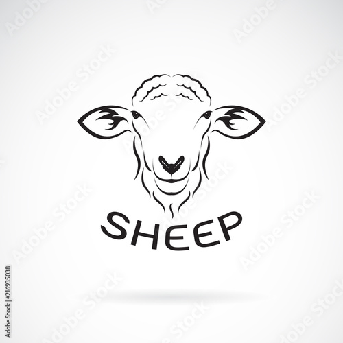 Cuadros en Lienzo Vector of sheep head design on white background