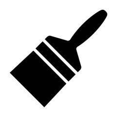 Wide paintbrush or paint brush for art flat vector icon for painting apps and websites