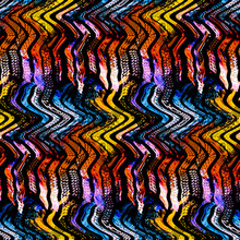 Seamless Pattern Mixed Design. Digital Noise Textile Print With Watercolor Effect. Multicolored Fashion Background.