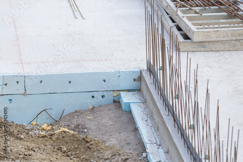 Hausfundament eines mit Bewehrungsstahl – kaufen Sie dieses Foto und