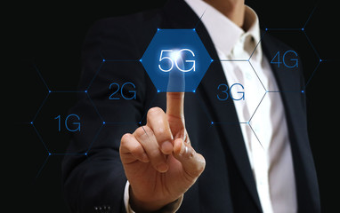 Wall Mural - 5g network internet mobile wireless business concept.5g standard of modern signal transmission techn