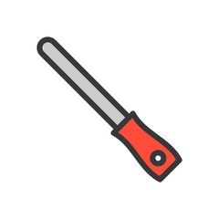 File, Filled outline icon, carpenter and handyman tool and equipment set