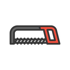 Hacksaw, handyman tool filled outline icon